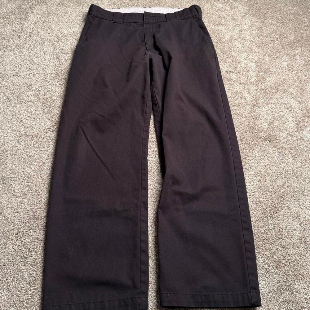 BLACK GENUINE DICKIES STRAIGHT LEG TROUSERS